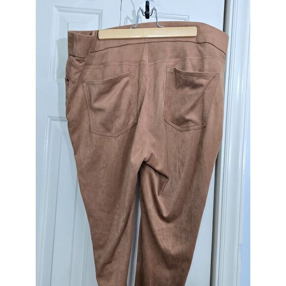 Gloria Vanderbilt Womens Suede-Look Pants Size 14 Average Medium Brown Polyester - Picture 2 of 4